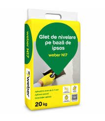 Glet de nivelare Weber N17, pe baza de ipsos, 3-7 mm, 20 kg Glet de nivelare Weber N17, pe baza de ipsos, 3-7 mm, 20 kg
